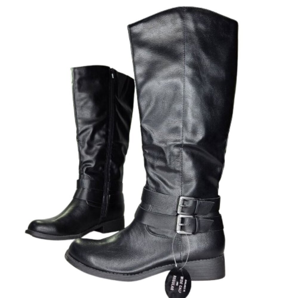 Style & Co. Maliaa Faux Leather Riding Knee-High Boots